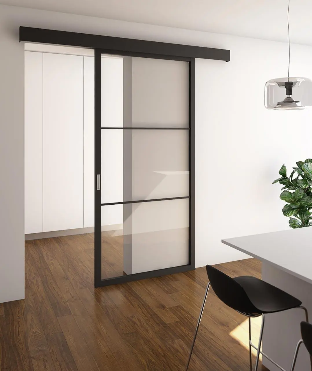 Flat F3, Total Black, vetro Trasparente.