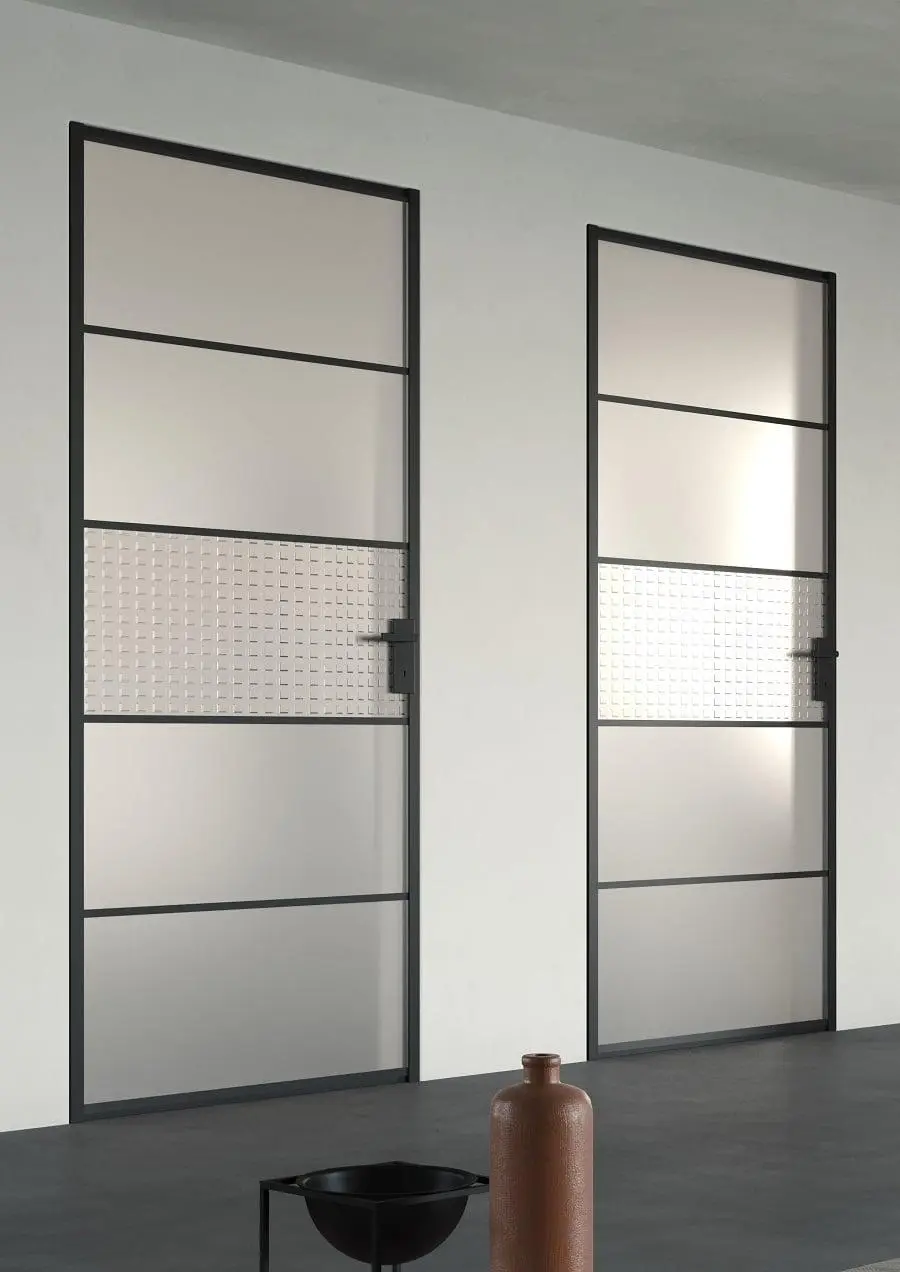 Factory T5, filomuro, Total black, vetro Acidato, decoro La-Elle.