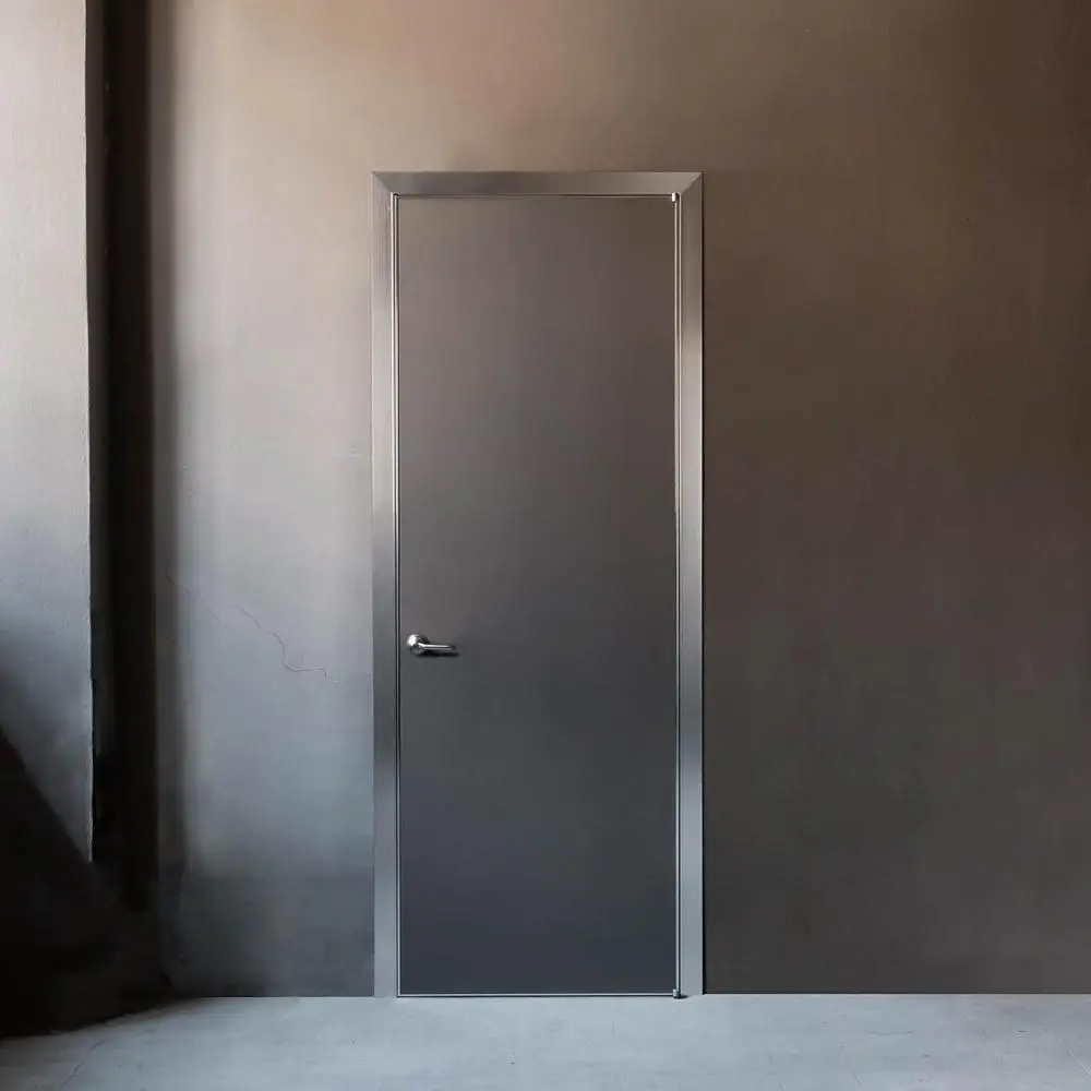 BATTCC STP45 QUADRA product door aluminium double glass grey aluminium jambs.