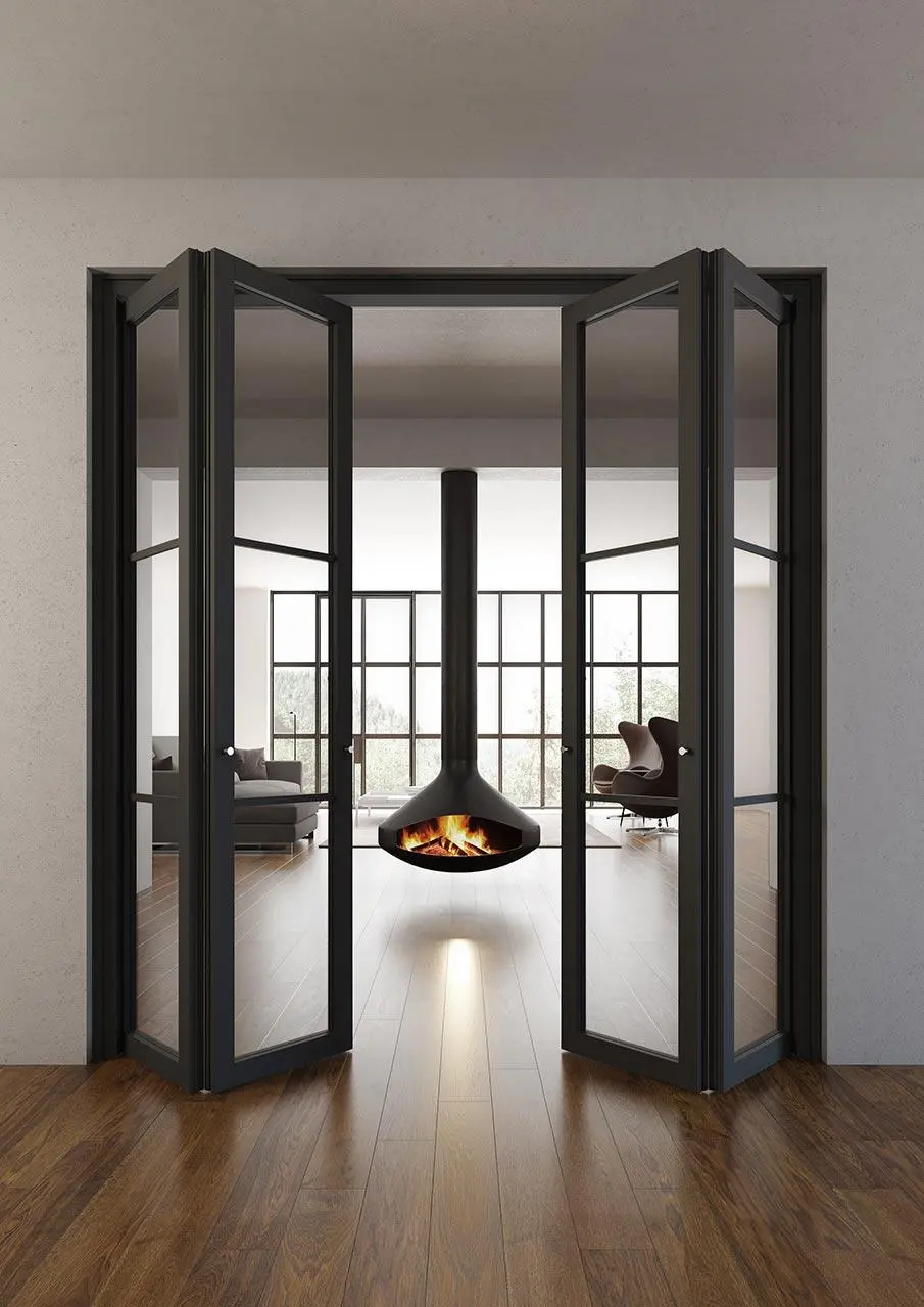 Flat F3, a libro, Total Black, vetro Trasaprente.