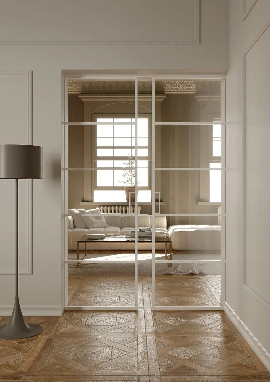 Factory T5, a scomparsa, Total white, vetro trasparente extrachiaro.