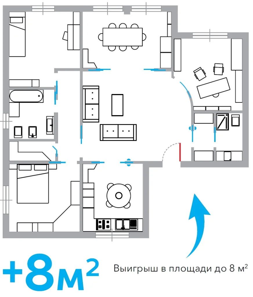 Раздвижные двери в пенал