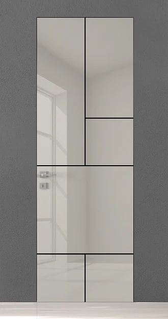 TREND-60, модель TR18m, глянцевая эмаль LG06 Grigio Seta Gloss, молдинг в цвете Black. "Скрытый" короб INVISIBLE.