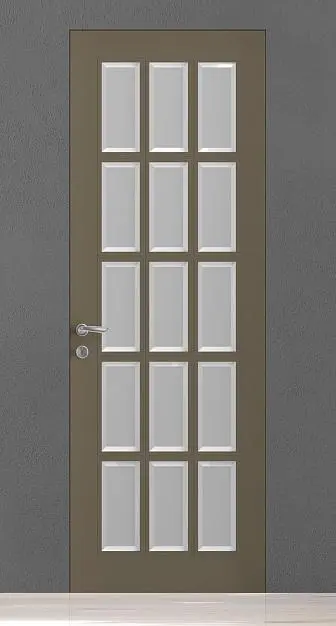 GRAND-60, U02i, матовая эмаль Sabbia, стекло Satinato Bianco, "скрытый" короб.