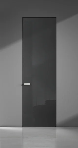 FILO-60. Глянцевая эмаль серого цвета. "Скрытый" короб в чёрном цвете. Толщина полотна 6 см.