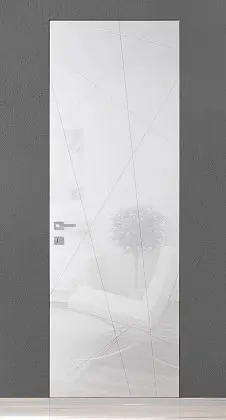 Дверь в стиле "неоклассика" TREND-60 TR06 Bianco Gloss. Матовая эмаль. Скрытый короб