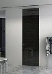 FILO-60, Alu, модель Vento, натуральный шпон Ebano Gloss, скрытый короб и алюминиевая торцевая кромка в цвете Black. Вариант "под потолок".
