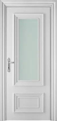 Классическая дверь со стеклом в матовой эмали PRIMA VD Bianco