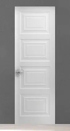 Межкомнатная дверь GRAND-60, GR04, Bianco. Матовая эмаль. Скрытый короб