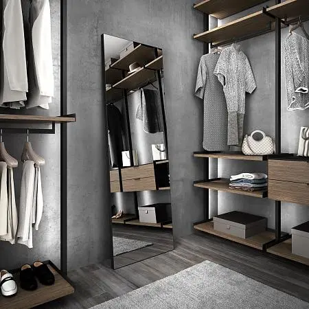 Зеркало ALBA, модель LG, зеркало M01 Mirror, алюминиевый профиль в цвете AL08 Black.