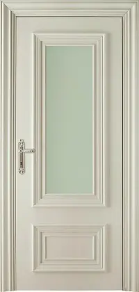 Классическая дверь со стеклом в матовой эмали PRIMA VD Bianco Night