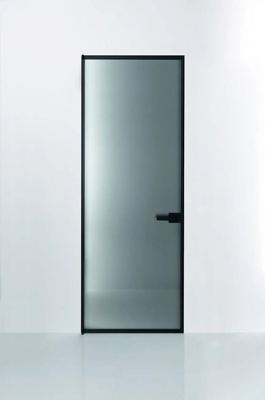 BATTFIL FILCEREST PRIMA product door fumè frosted glass black profile.