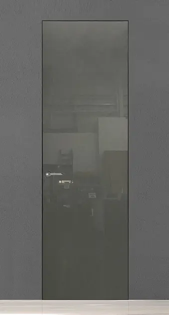 UNION, LAGO-60. Крашеное глянцевое стекло, алюминиевый каркас полотна. Скрытый короб с полотном толщиной 6 см. 80х240см.