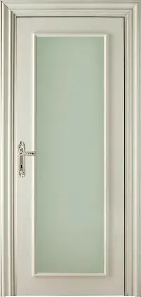 Классическая дверь со стеклом в матовой эмали PRIMA VU Bianco Night