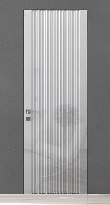 Глянцевая дверь в стиле "неоклассика" TREND-60 TR16, Bianco Gloss. Скрытый короб