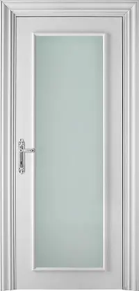 Классическая дверь со стеклом в матовой эмали PRIMA VU Bianco