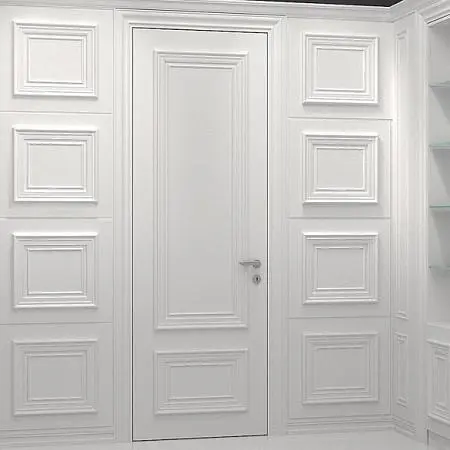 Стеновые панели COVER, PRIMA, матовая эмаль L01 Bianco. Дверь PRIMA, модель P.