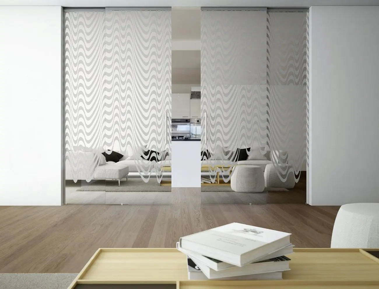 Light, vetro Specchio bifacciale, decoro Drip positivo.