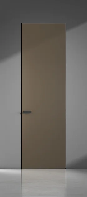 UNION, LAGO-60. Крашеное матовое стекло, алюминиевый каркас полотна. Скрытый короб с полотном толщиной 6 см. 80х240см.