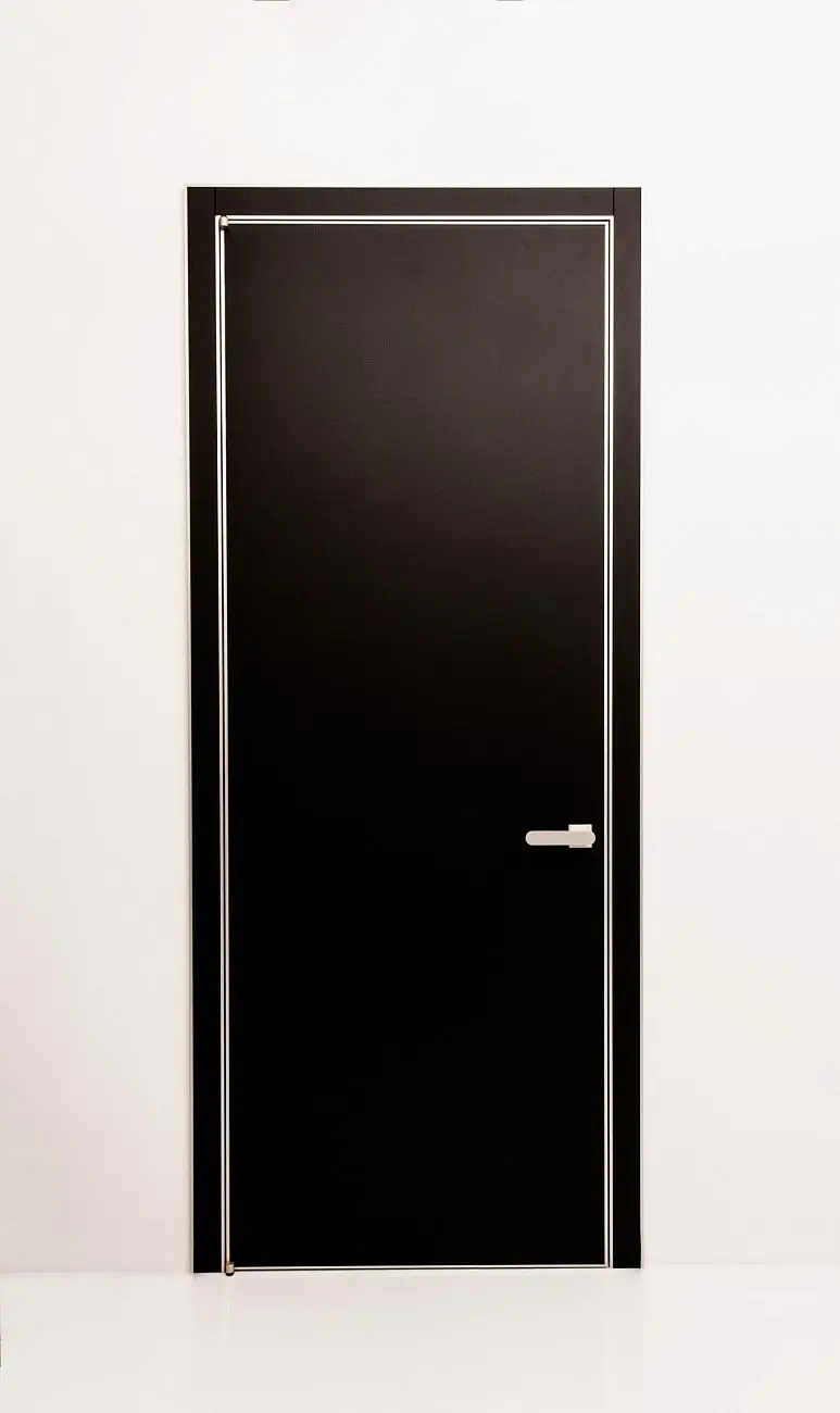 BATTCC STPERS QUADRA product door black glass champagne profile.