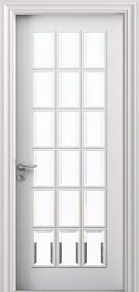Классическая дверь со стеклом в матовой эмали PRIMA U02i Bianco