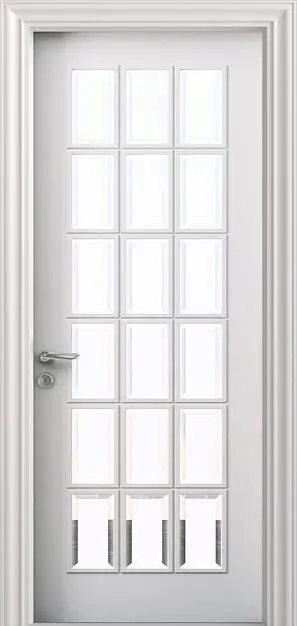 PRIMA, модель U02i, матовая эмаль Bianco, стекло Satinato Bianco с фацетом.