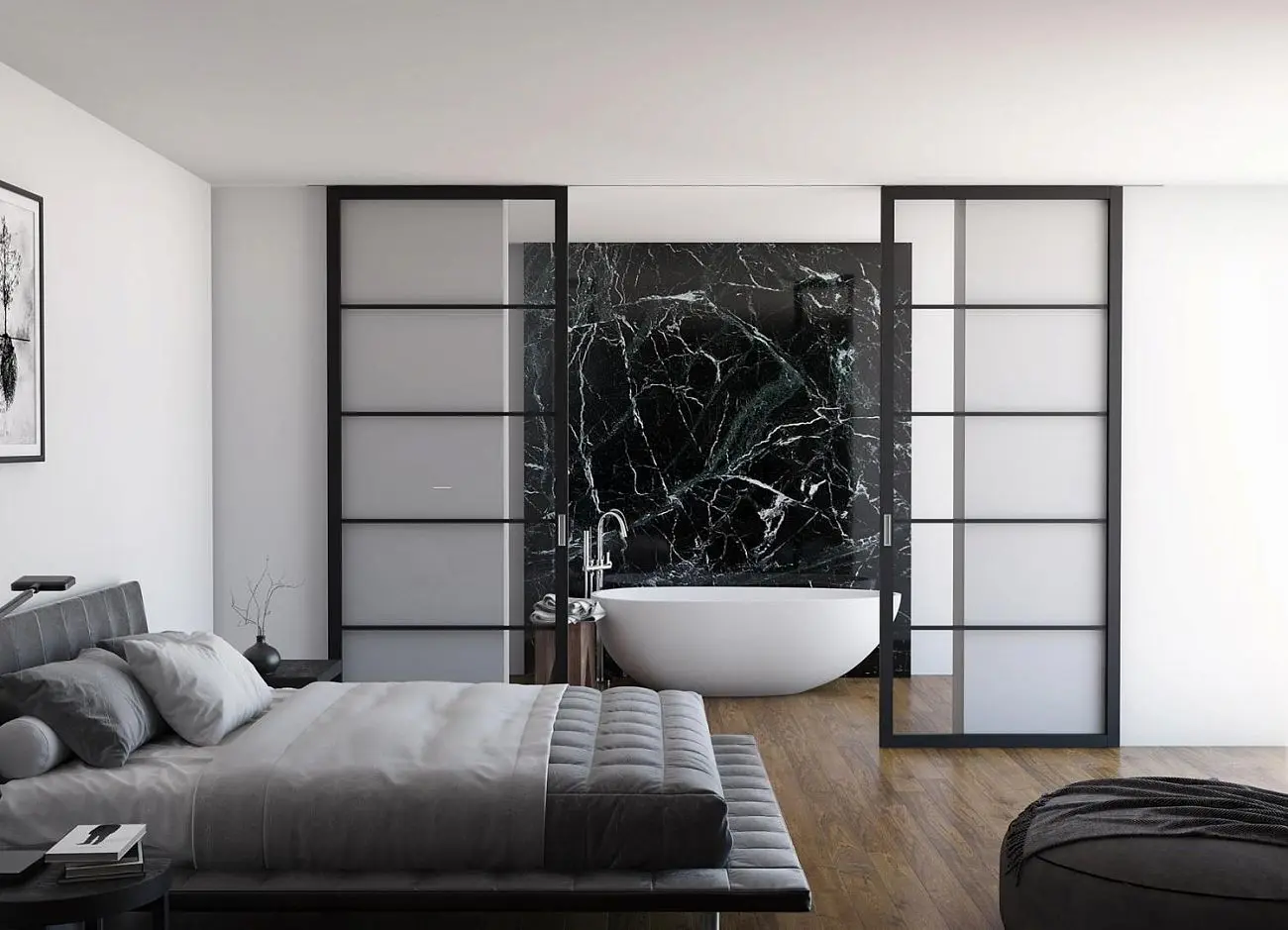 Flat F5, Total Black, vetro Trasparente.