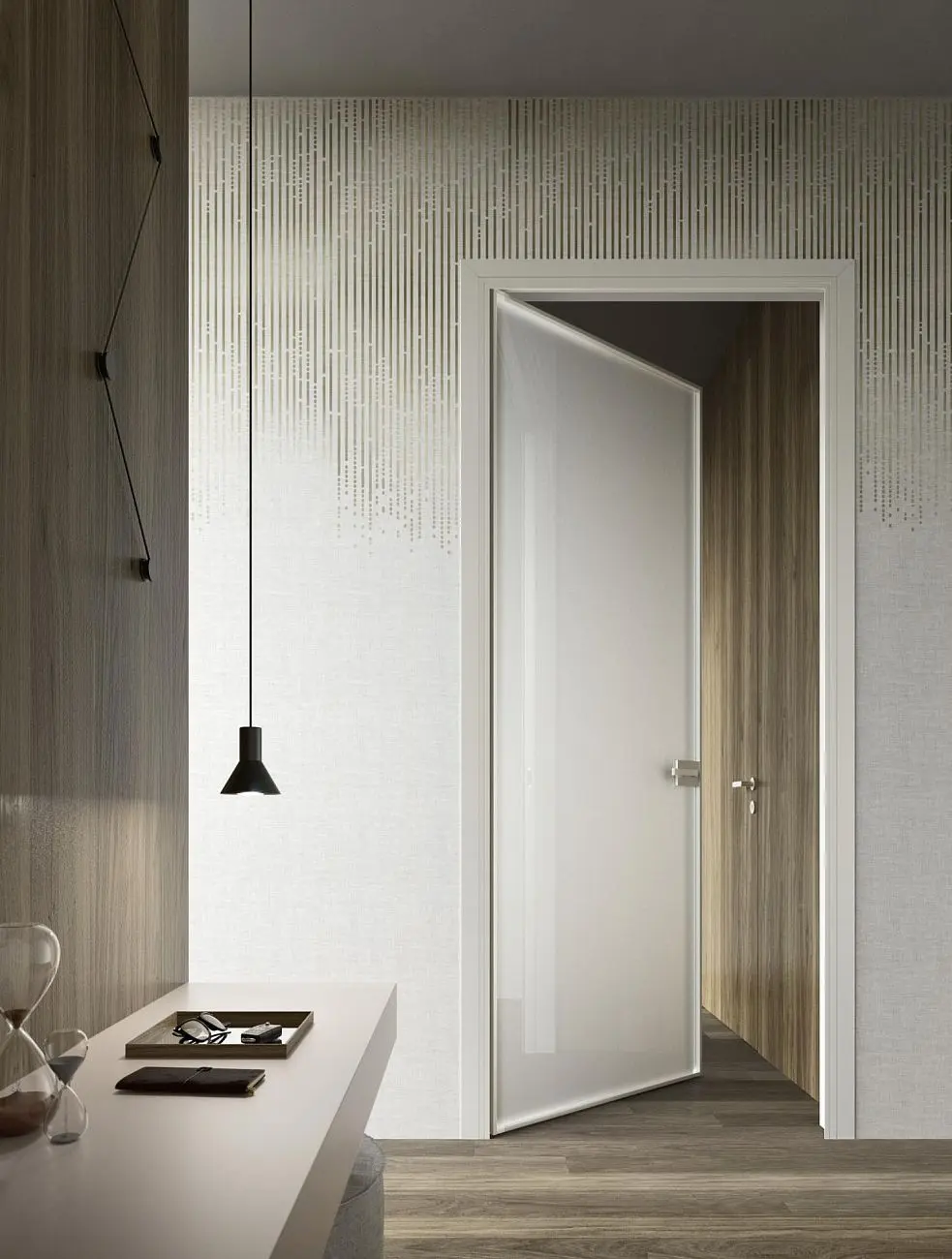 Quadro-Frame, telaio e stipite Bianco, vetro Extrachiaro satinato.