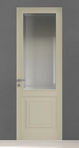 GRAND-60, GR03V, матовая эмаль Avorio, стекло Satinati Bianco Diamante, скрытый короб INVISIBLE.