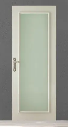 Классическая дверь со стеклом PRIMA-60 VU Bianco Night. Эмаль. Скрытый короб