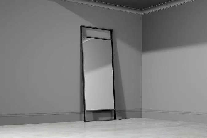 Зеркало ALBA, модель SL, зеркало M01 Mirror, алюминиевый профиль в цвете AL08 Black.