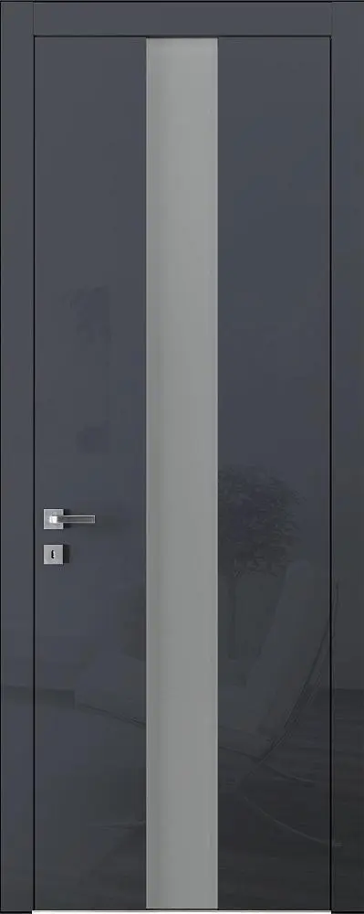 TREND, модель TR14V, глянцевая эмаль LG15 Grafite Gloss, стекло GS04 Satinato Bianco.
