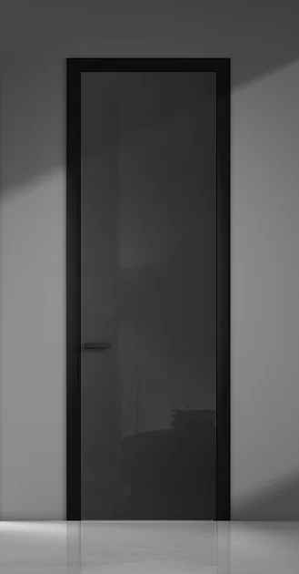 UNION, LAGO-60. Крашеное глянцевое стекло, алюминиевый каркас полотна. Короб-моноблок с полотном толщиной 6 см. 80х240см.