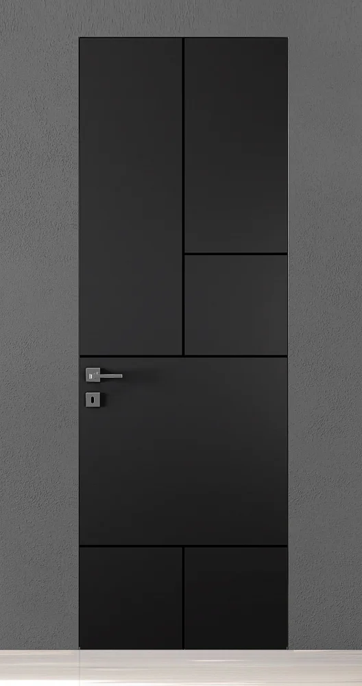 TREND-60, модель TR18m, матовая эмаль L10 Nero, молдинг в цвете Black. "Скрытый" короб INVISIBLE.