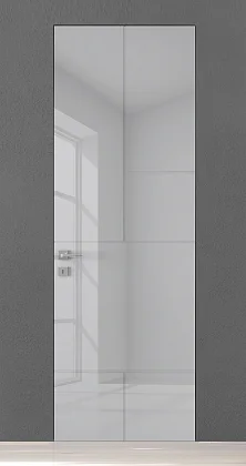 Глянцевая дверь в стиле "неоклассика" TREND-60 TR18 Bianco Gloss. Скрытый короб