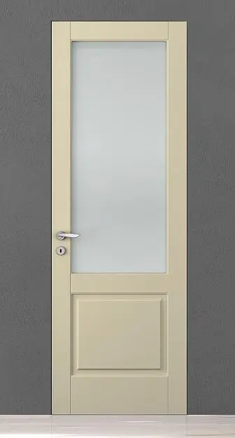 CORDA-60, модель 103V, матовая эмаль L03 Avorio, стекло Satinato Bianco, скрытый короб INVISIBLE.