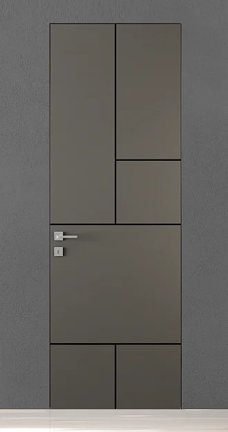 TREND-60, модель TR18m, матовая эмаль L14 Ombra, молдинг в цвете Black. "Скрытый" короб INVISIBLE.
