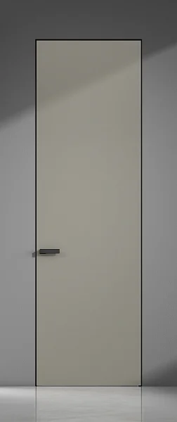 FILO-60, Alu, декоративный композитный материал "кожа латте", алюминиевая торцевая кромка и скрытый короб в чёрном цвете.