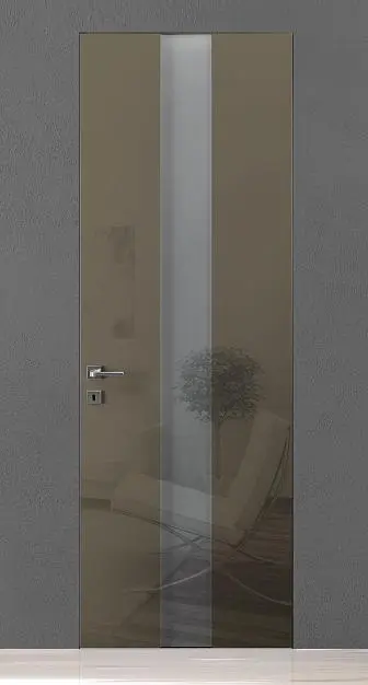 TREND-60, модель TR14V, глянцевая эмаль LG12 Sabbia Gloss, стекло GS04 Satinato Bianco, скрытый короб INVISIBLE.