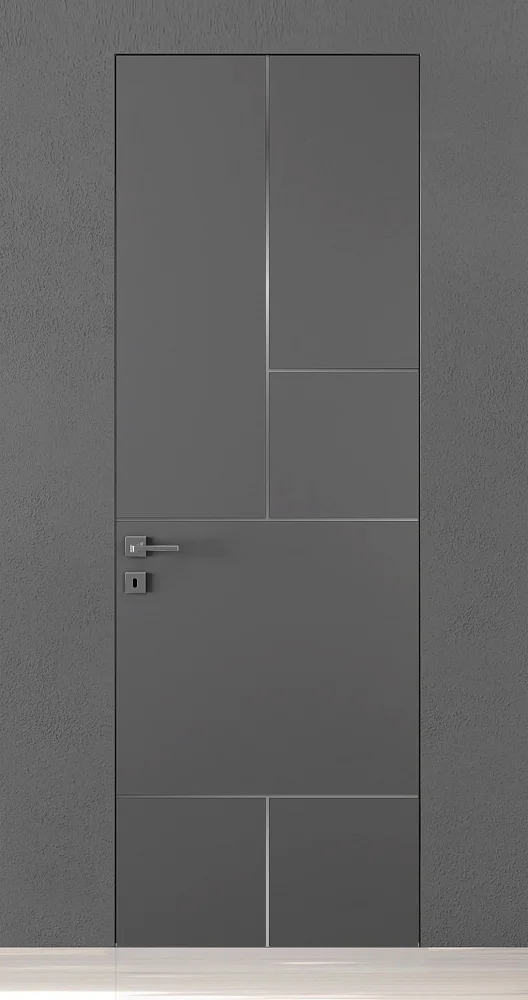 TREND-60, модель TR18m, матовая эмаль L07 Grigio Fume, молдинг в цвете Chrome. "Скрытый" короб INVISIBLE.