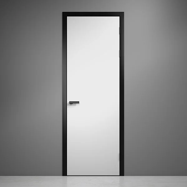 UNIX-45, износостойкий декоративный материал "Снежный", алюминиевый каркас полотна и короб-моноблок в чёрном цвете.