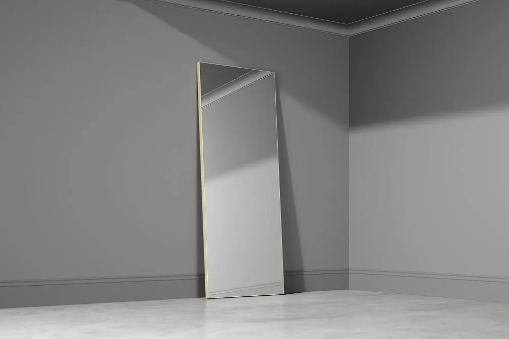 Зеркало ALBA, модель LG, зеркало M01 Mirror, алюминиевый профиль в цвете AL03 Soft Gold.