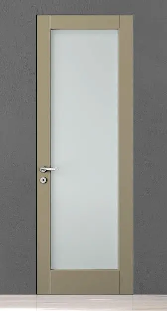 CORDA-60, модель 101V, матовая эмаль L11 Tortora, стекло Satinato Bianco, скрытый короб INVISIBLE.