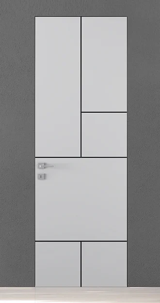 TREND-60, модель TR18m, матовая эмаль L01 Bianco, молдинг в цвете Black. "Скрытый" короб INVISIBLE.