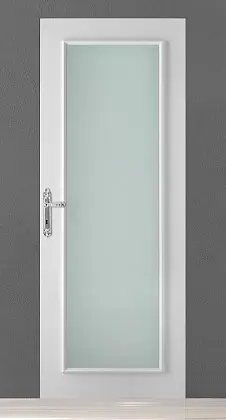 Классическая дверь со стеклом PRIMA-60 VU Bianco. Эмаль. Скрытый короб