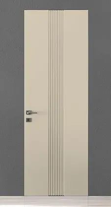 Дверь на скрытом коробе со стеклом TREND-60 TR14 Bianco Night. Матовая эмаль