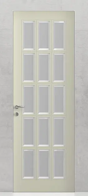 LEVEL-60, U02i, матовая эмаль Bianco Night, стекло Satinato Bianco с фацетом, "скрытый" короб.