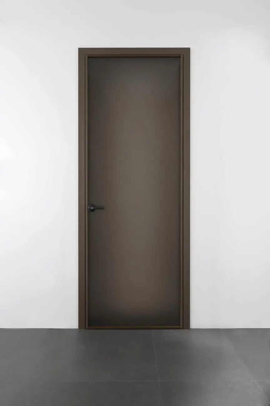 BATTCC STP45 BEAT product door wood profile frosted bronze glass close.