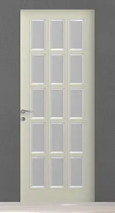 Классическая дверь со стеклом PRIMA-60 U02i Bianco Night. Эмаль. Скрытый короб