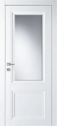 Дверь STELLA SVD Bianco. Инженерный массив. Матовая эмаль, стекло